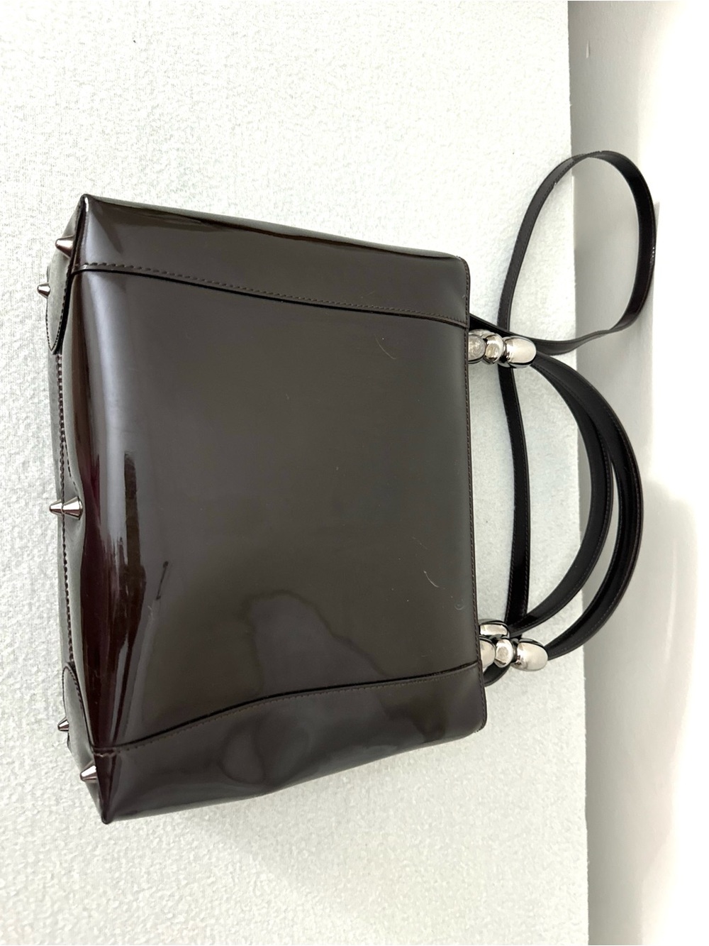 Auth Dior Black Patent Leather Top-Handle Bag - Picture 2 of 16